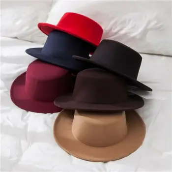 Vintage Vīriešiem, Sievietēm Grūti Filca Cepuru Unisex Vilnas Cepure Vintage Platām Malām Fedora Trilby Panamas Cepuri Gangsteris Klp