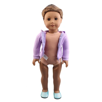 Violeta 43cm New Baby Lelle pelēkā vārna Modes Rāvējslēdzēju Jaka Bez Atbilstošas Bikses Par 18 Collu Amerikāņu Leļļu Piederumi
