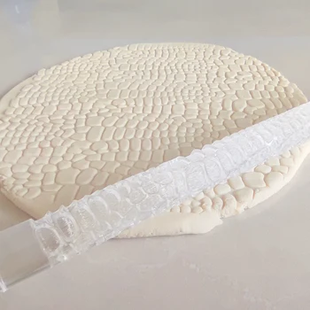 Virtuves Piederumi Mākslas Projektus, Kūka Dekorēšanas Rīki 3D Akrila Ritošā Pins Ar Krokodila Ādas Rakstu
