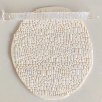 Virtuves Piederumi Mākslas Projektus, Kūka Dekorēšanas Rīki 3D Akrila Ritošā Pins Ar Krokodila Ādas Rakstu