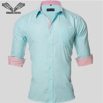 VISADA JAUNA 2019 Vīriešu Ikdienas tīrtoņa Krāsu Business Slim Fit Krekls garām Piedurknēm Vīriešu vienkrāsainu Liels Izmērs 2XL N5043