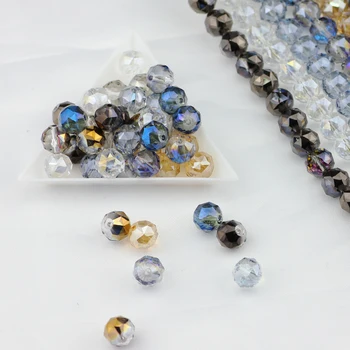 Visas krāsas, Austrija krelles apaļā stikla, kristāla pērles pamatni šūšanas Daudzstūru pandnt par DIY kāzu kleita, kaklarota, accessorie