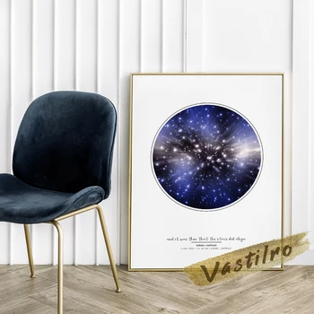 Visums, Piena Ceļu Mākslas Izdrukas, Plakātu, Kosmosa Sienas Uzlīmes Kanvas Glezna Ar Astronomiju Dāvanu Pirmsskolas Bērnu Istabas Dekors Attēlu