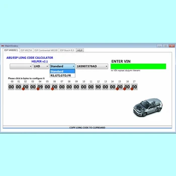 VW ABS, ESP Ilgi, Kodu Kalkulators Palīgs MK60EC1