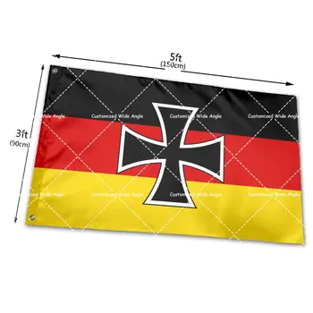 Vācu Impērijas Karoga un Banner Grafikas Pielāgotā Drukāšana Karogu ar Vārpstu Vāka Misiņa Grommet Bezmaksas Dizains 90x150cm 120x180cm
