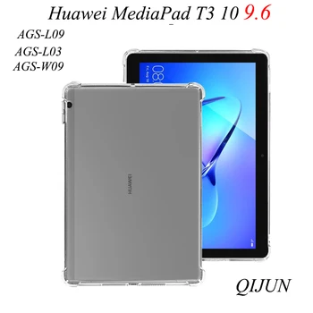 Vāks Huawei MediaPad T3 10 Tablet Case TPU Silīcija Pārredzamu AGS-L09 AGS-L03 9.6