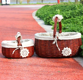 Vīnogu grozu rokas Japāņu stila olu grozā iepirkumu grozs maziem bambusa grozu dāvanu grozu piknika augļu grozu