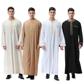 Vīrieši Arābu Maxi Drēbes Thobe Jubba Thobe Dishdasha Thawb Thoub Musulmaņu Islama Abaya Daffah Kaftan Tuvo Austrumu Tērpu Ramadāna Gadījuma