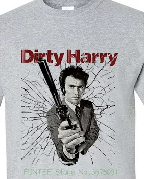 Vīrieši New Augstas Kvalitātes Dirty Harry T-Krekls Clint Eastwood Vintage Retro Filmas Grafiskais Tee 70'S 80'S