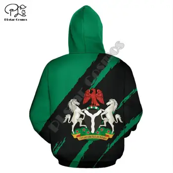 Vīrieši Nigērija karoga 3d drukas pelēkā vārna garām piedurknēm Krekli jaka sievietēm unisex pulovers tracksuit ar kapuci hoody rudens outwear
