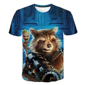 Vīriešu 3D iespiesti īsām piedurknēm T-krekls Galaxy Filmu Supervaroņa T-kreklu Groot Guardian2021 jaunas