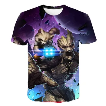 Vīriešu 3D iespiesti īsām piedurknēm T-krekls Galaxy Filmu Supervaroņa T-kreklu Groot Guardian2021 jaunas