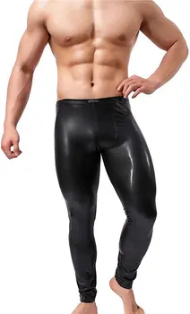Vīriešu mākslīgās ādas stulpiņi PVC bikses