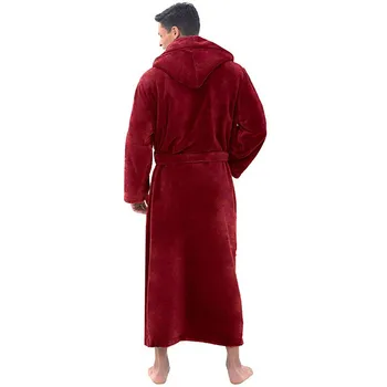 Vīriešu pidžamas ziemas plīša plīša lakatu, peldmēteļi mājas drēbes garām piedurknēm drēbes mētelis, lai saglabātu siltu un anti-freeze JAUNU 40*
