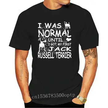 Vīriešu t, Jack Russell Terjers krekls man bija normāli, līdz brīdim, Netīrās Dizaina atdzist Iespiests T-Krekls, t-veida augšu