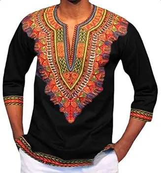 Vīriešu T-krekls Dashiki Iespiesti Tees Āfrikas Melnās Pelēks Sajauc Casuel Homme Etnisko Pusi Piedurknēm Cilvēks Topi Streetwear Apģērbi
