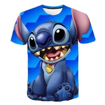 Vīriešu T-krekls Disney Cartoon Anime Lilo&Stitch Īss piedurknēm Krekls Pusaudzis Vasaras Drēbes Smieklīgi Cute Meitene T-krekls, t-veida