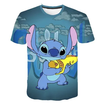 Vīriešu T-krekls Disney Cartoon Anime Lilo&Stitch Īss piedurknēm Krekls Pusaudzis Vasaras Drēbes Smieklīgi Cute Meitene T-krekls, t-veida