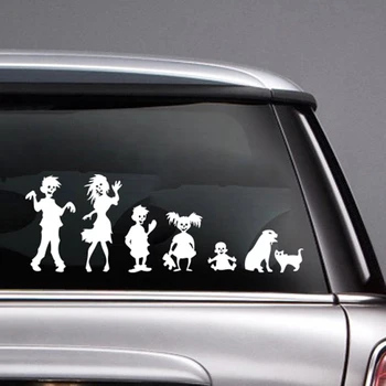Walking Zombie Ģimenes Decal Uzlīmes uz Auto, Automašīnu Logu Smieklīgi Miris Ģimenes
