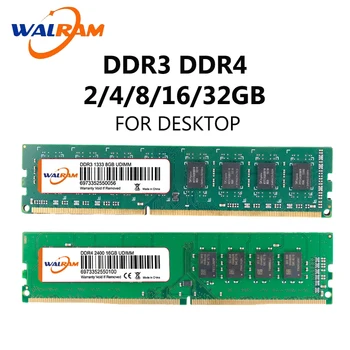 WALRAM ddr2 2 gb dimm ram intel memoria ram ddr3 8gb 1600 16 gb ddr3 2666 mhz ddr4 3200mhz 32GB 4GB 2133 2400 Atmiņas Desktop