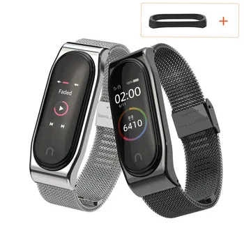 Watchband Par Xiaomi Mi Grupa 4 3 Siksna Smart Watch Band Rokassprādze Mi Joslā, 4 Luksusa Nerūsējošā Tērauda Piederumi Correa Mi Grupa