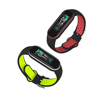 Watchbands Mi Grupa 5 4 3 Silikona Sporta Pulksteņu Siksniņas Divu Krāsu Caurumu Dizains Xiaomi Mi Grupa 3 4 5 Delnas Siksniņas Rokassprādze