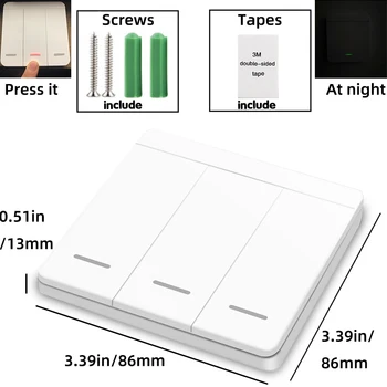 Wenqia Smart Home Mini Gaismas Slēdzi AC220V 10.A Modulis 433Mhz Bezvadu Tālvadības pults nospiediet Pogu ON/OFF Sienas Panelī Lampas LED