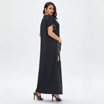 WEPBEL Musulmaņu Īsām Piedurknēm Drēbes Vasaras Modes Drukāt Kabatas Izšūšanas Pušķis Kleita Sieviešu Ikdienas O-veida Kakla Zaudēt Dubaija Kleita