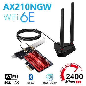 Wi-Fi 6E Intel AX210 Tir Band 2.4 G/5.G/6Ghz 5374M Wi-Fi, BT 5.2 AX200 PCIe Bezvadu Wifi Tīkla Adapteri PCI Express Wlan