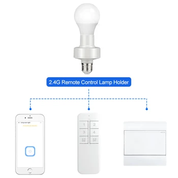 WiFi Smart Gaismas Spuldze Spuldzes Turētājs E27 par Alexa/Google Home EWeLink Remote APP Balss vadību, Bluetooth saderīgu Smart Home