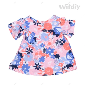 Witdiy Piemērots 55CM～60CM Atdzimšana leļļu apģērbs Jaundzimušajiem kvalitātes T-krekls Ziedu spilgti jaundzimušo komplekts