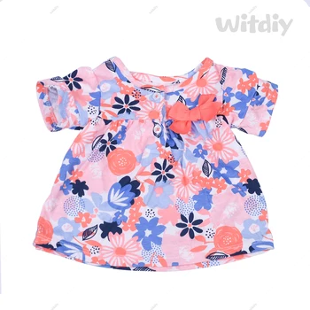 Witdiy Piemērots 55CM～60CM Atdzimšana leļļu apģērbs Jaundzimušajiem kvalitātes T-krekls Ziedu spilgti jaundzimušo komplekts