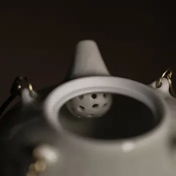 WIZAMONY Zāli un Koka Glazūras tējas katlā 130ml Keramikas Mākslas Tay Ķīnas Tējas Set Porcelāna T Māla Antīko Tējkanna Drinkware