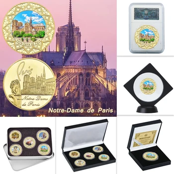 WR Francija Notre-Dame De Paris Uguns Kolekcionējamus Monētas Uzstādīt Oriģinālās Zelta Pārklājumu Izaicinājums, Monētu, Medaļu, Suvenīri, Dāvanas Dropshipping