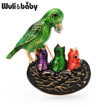 Wuli&Jauns bērnu Barošanai Bērnu Putnu Piespraudes Sievietēm Unisex 4-krāsu, Emaljas Putnu Gadījuma Puse Broša Piespraudes Dāvanas