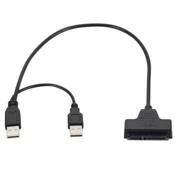 WVVMVV SATA USB 2.0 7 15 22pin Adapteri, Kabeļi Ārējie Barošanas For 2.5