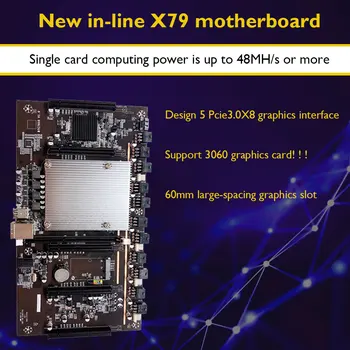X79-H61 Ieguves Mātesplati LGA 2011 CPU Ligzda 5 PCIe PCI-E Express 3.0 X8 Sloti DDR3 Atmiņas Slots Cryptocurrency Miner Suppo