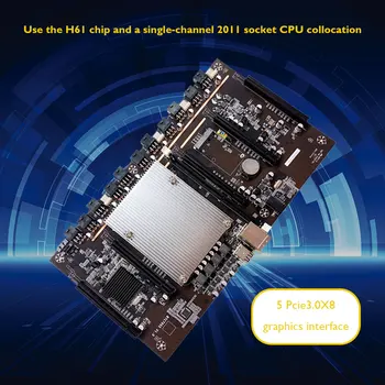 X79-H61 Ieguves Mātesplati LGA 2011 CPU Ligzda 5 PCIe PCI-E Express 3.0 X8 Sloti DDR3 Atmiņas Slots Cryptocurrency Miner Suppo