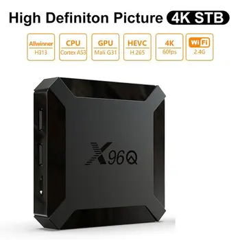 X96Q 1080p 4K HD Smart Set-Top Box Android 10 Allwinner H313 Quad Core 2.4 G WiFi Bezvadu Tīkla Media Player TV