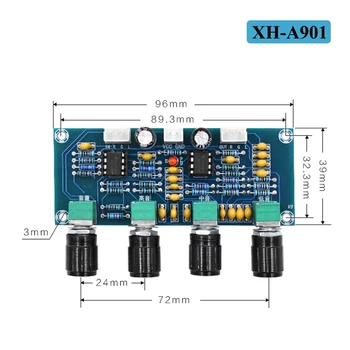 XH-A901 NE5532 Signālu Valdes preamp Pre-amp Ar trīskāršot, bass skaļuma regulēšana priekš pastiprinātāja Signālu Dispečeram pastiprinātājs Valde