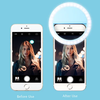 Xixian LD28 Selfie LED Gredzens Aizpildīt Vieglo Portatīvo Mobilo Telefonu Apgaismojuma Gaismas Gredzenu Klipu Visu Mobilo Telefonu