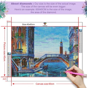 XUEQIXIAOZU 5D DIY Glezniecības Pilnībā Apaļā Dimanta Silts Venēcijas Ainas Attēlu Cross Stitch Mozaīkas Attēlu Rhinestones Izšūšana