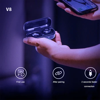 XVIDA V8 TWS Austiņas Bluetooth 5.0 Earbuds Ar Mic Uzlādes Lodziņā Sporta Austiņas, Bezvadu Austiņas, lai Xiaomi visas viedtālrunis