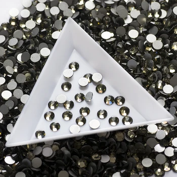 YANRUO 2058NoHF Black Diamond ar Plakanu Aizmuguri Rhinestones Kristāli un Akmeņi, kas Nav Labojumfailu Rhinestones Nagu Līmes Apģērbu Amatniecības Krelles