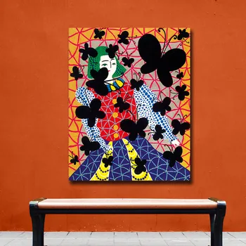 Yayoi Kusama Nāves Jauniešu Moduļu Bildes Audekla Sienas Māksla, Gleznas, 1 Panelis Iespiests Plakāts Koridora Mājas Apdare