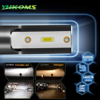 YHKOMS Canbus H4, H7 LED Auto Lukturu H1 H8, H9 H11 9005 9006 9012 LED Lampas, Auto Lukturi, Led Gaismas, Miglas Apgaismojums 12V 6000K
