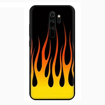 Yinuoda uguns melns Silikona Phone Gadījumā Xiaomi Redmi Piezīme 5 6 7 8 9 Pro Max 8T 9S Aizmugurējo Vāciņu