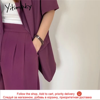 Yitimoky 2 Gabals, Kas Sieviešu Žakete Elsas Uzvalki Eleganci Īsām Piedurknēm Krūtīm, Biroja Dāma Darba Jaka Vasarā Ir 2021. Korejas Modes