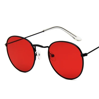 Yoovos ir 2021. Vintage Apaļas Saulesbrilles Sieviešu Luksusa Zīmolu Klasiskās Brilles Vīriešiem Street Beat Spogulis Puse Oculos De Sol Gafas UV400