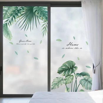 Zaļo augu podos elektrostatisko matēta balkons, guļamistaba, durvis logu tonēšana tualetes necaurspīdīgs vannas istaba anti-light filmas
